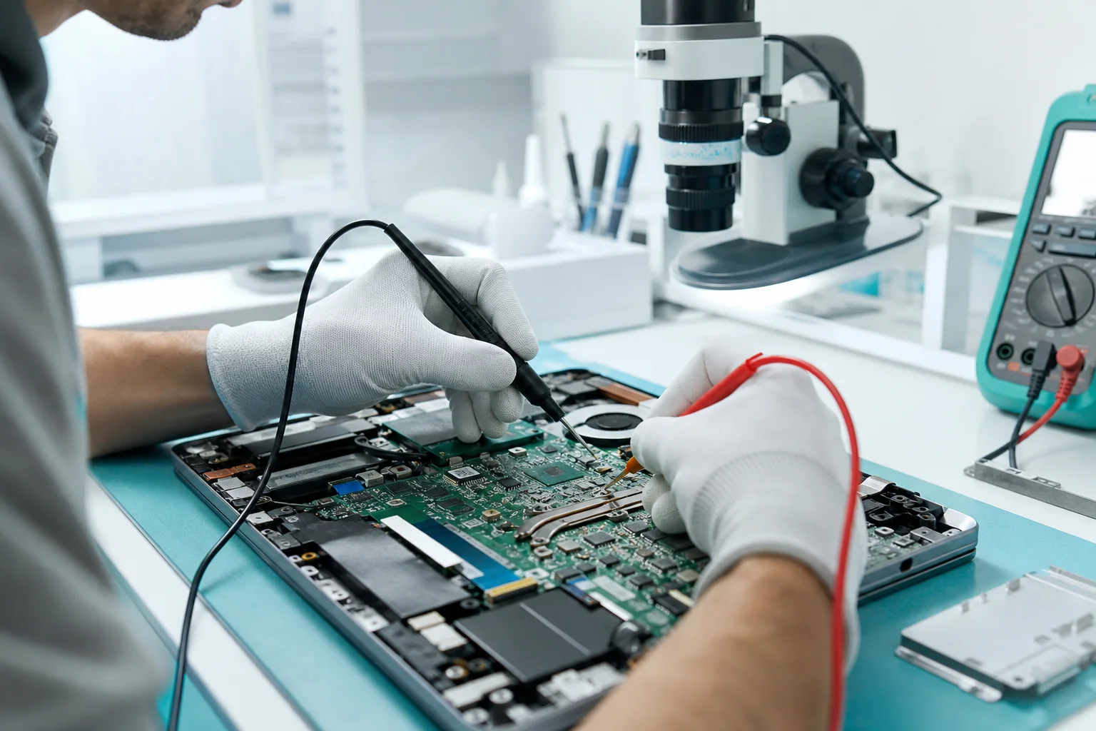 Réparation ordinateur Avignon : diagnostic électronique d’une carte mère de PC portable
