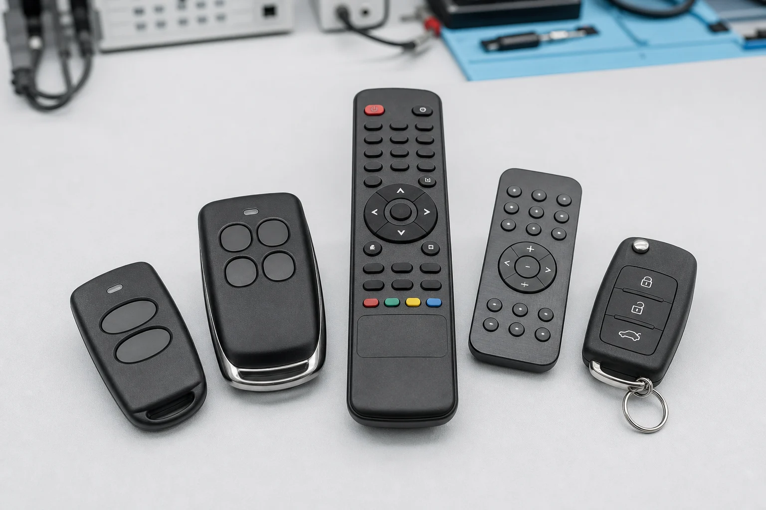 Plip automobile et télécommandes de portail, garage, TV et audio