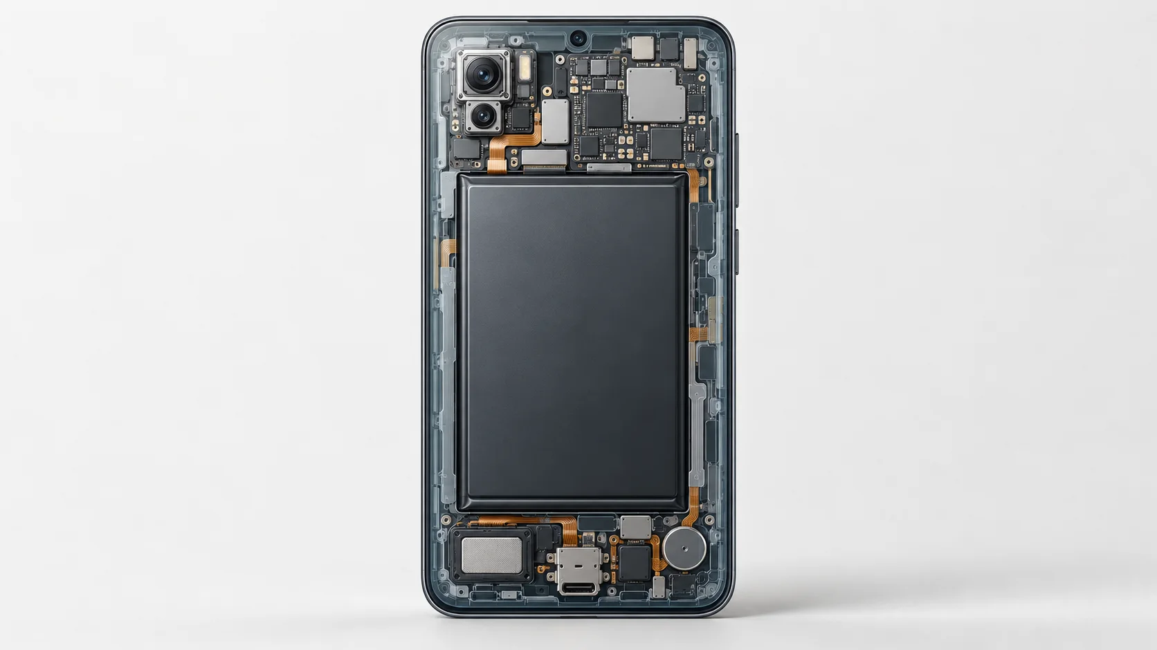 Vue interne pédagogique d’un smartphone